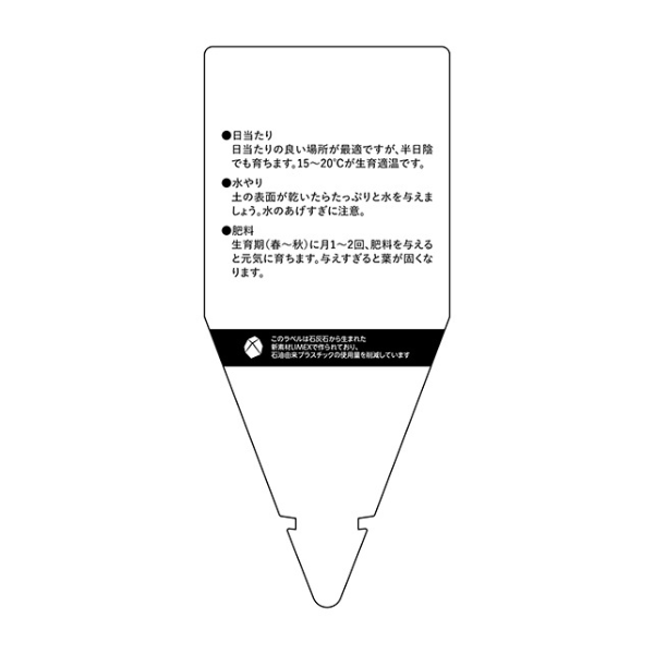 イタリアンパセリに使用できるNBサイズの挿しラベル裏面